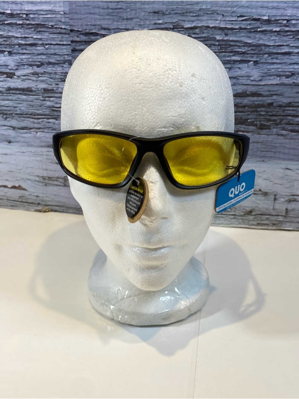 Quo Beauty Night Vision Driving Glasses Wrap Yellow Tint Lenses 100% UVA Unisex